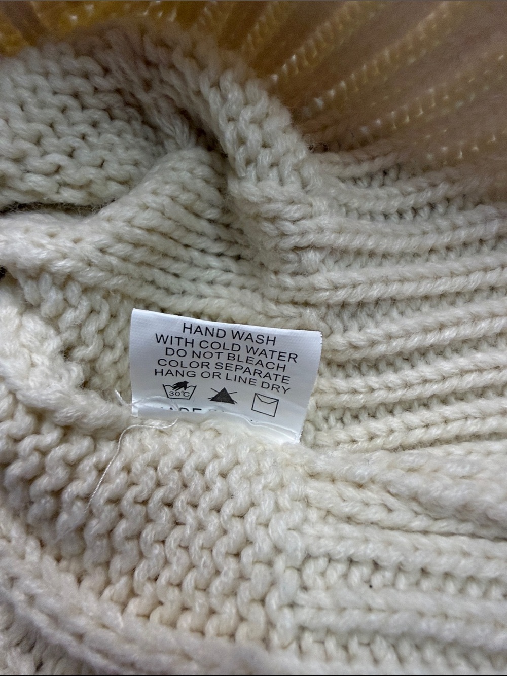 Pink Diamond Textured Chunky Knit Crewneck Sweater - Ivory/Cream - Picture 13 of 15